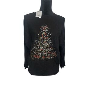 NWT UGLY CHRISTMAS SWEATER BEADED RHINESTONE FESTIVE SWEATER‎ SIZE MEDIUM